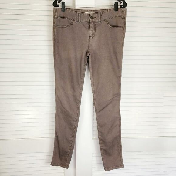 Free People Skinny Jeans Women 28 Mid Rise Taupe 5 pocket 61855-16525 - Picture 2 of 8